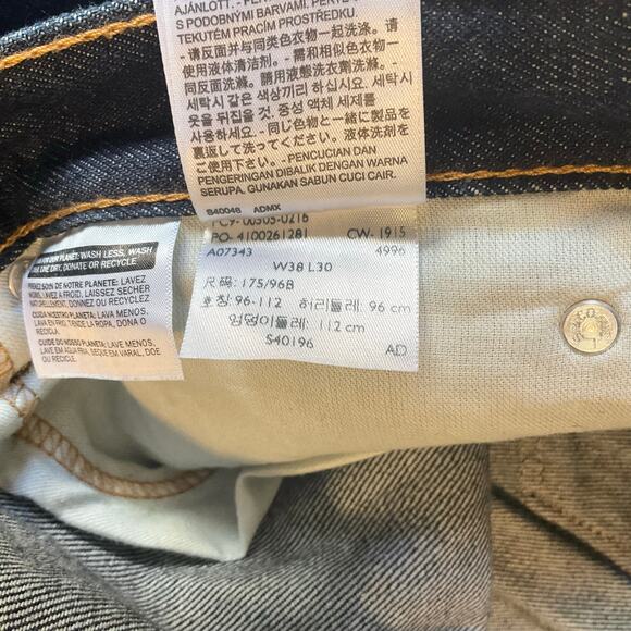 Levi’s Men Jeans 505 size W38 L30 Dark Blue Mid Rise Straight Fit - Picture 10 of 12